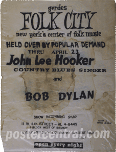 Gerdes folk city-John Lee Hooker and Bob Dylan handbill